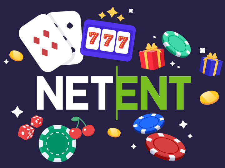 Netent logo surrounded by casino symbols