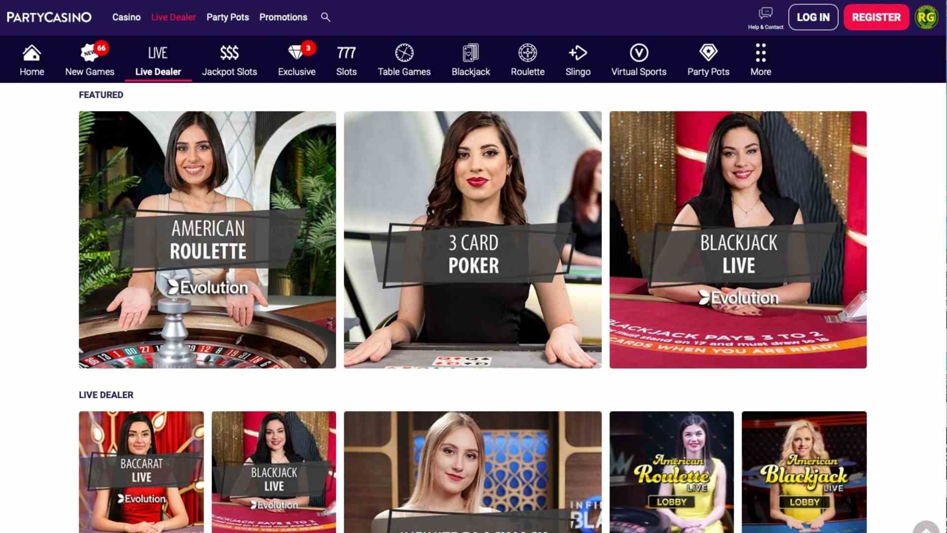 Party Casino Live Games